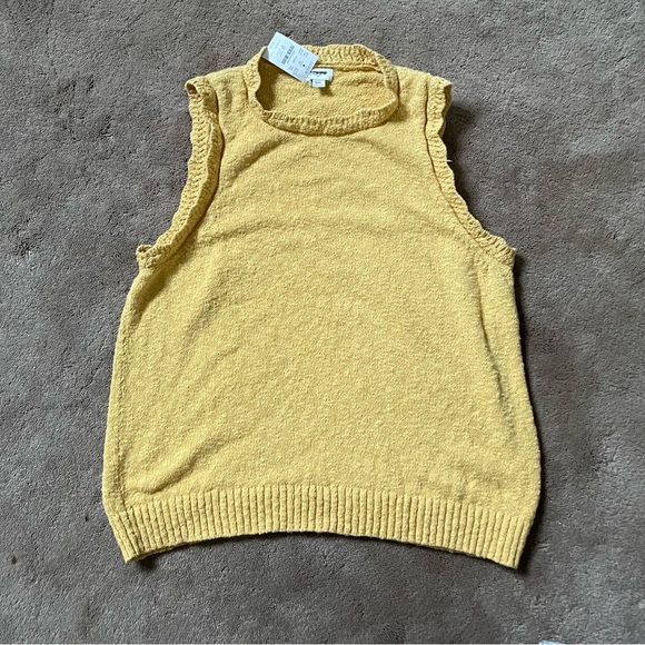 J. Crew Slub Sweater Knit Tank Mustard Size XXL NWT - Picture 1 of 5